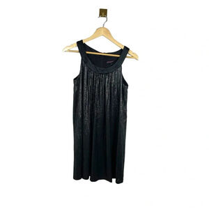 Betsey Johnson Sparkly Grecian Formal Tunic Mini Dress in Silver/Black Size 4